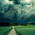 French Alps Beautiful mountains farmland scenic