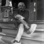Albert Einstein 1950s fuzzy slippers