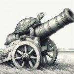 turtle on a cannon