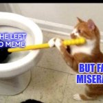 The Left can't Meme | WHEN THE LEFT TRIES TO MEME; BUT FAILS MISERABLY | image tagged in cat using a toilet plunger | made w/ Imgflip meme maker