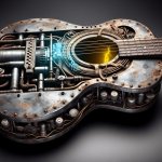 Acoustic guitar that is running on diesel fuel