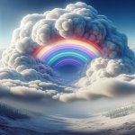 rainbow in a cloud template