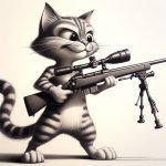 Cat with sniper