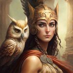 Minerva Athena goddess of wisdom, justice, art, trade, strategy