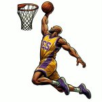Lebron James dunking a basketball