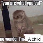 you are what you eat | A child | image tagged in you are what you eat | made w/ Imgflip meme maker