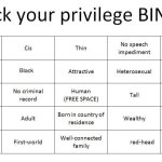 check your black privilege bingo