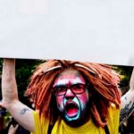 Unhinged Painted Protester