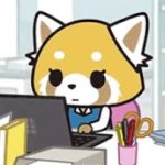 Retsuko typing GIF Template