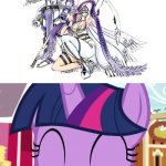 Twilight sparkle loves Angemon and Angewomon as a couple | image tagged in happy twilight mlp | made w/ Imgflip meme maker