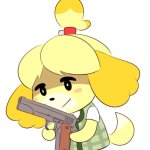 Isabelle with a gun meme