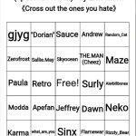 Controversial user bingo (updated version) - by Emosnake meme