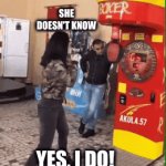 Her fist knows your face | SHE DOESN'T KNOW; YES, I DO! | image tagged in gifs,she knows,no accident,cheating,yes i can,boxer | made w/ Imgflip video-to-gif maker