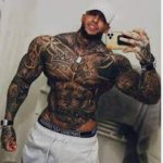 Buff guy with tattoos template