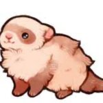Cute fluffy ferret template
