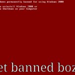 Get banned bozo | get banned bozo | image tagged in red screen of banned | made w/ Imgflip meme maker