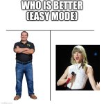 IT IS PHIL SWIFT! | WHO IS BETTER
(EASY MODE) | image tagged in t chart | made w/ Imgflip meme maker