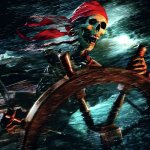 Pirate skeleton on the storm