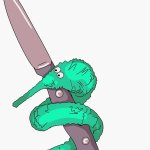 wurm with knife