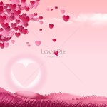 Pink Heart Tree Falling in Love Background