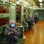 triple bernie rides the subway