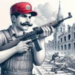 Super Mario with a M1 Garand at the Battle of Berlin