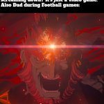 Now we are both, who should stop screaming, just because of the games. | Dad:"Can you please shut your screaming down? It's just a video game."
Also Dad during Football games: | image tagged in memes,funny,dad during football games,screaming | made w/ Imgflip meme maker