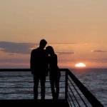 Lovers on a bridge
