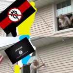Anti furries counts as a terrorist organization | image tagged in flag raising,furry,anti furry,isis,nazi,america | made w/ Imgflip meme maker