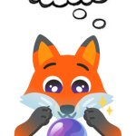 Fox glass sphere think bubble template