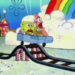 Spongebob and Patrick ride The Mitten GIF Template