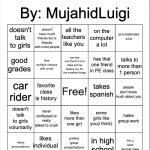 School bingo template