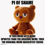 PJ of shame meme