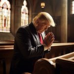 Anti-Christ Trump Six Fingers-facing away from pulpit evil Sata