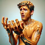 man covered in peanut butter