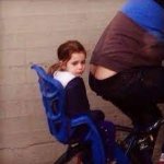 Girl on back of Bike Child Ass Crack