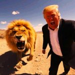 Trump and lion