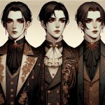 Three noble aristocrats elegante Volturi vampire