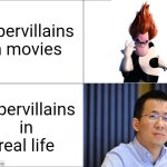 Zhang Yiming is the real life supervillain for creating an abomination known as TikTok | Supervillains in movies; Supervillains in real life | image tagged in tiktok sucks,zhang yiming is evil,memes,dank memes,funny | made w/ Imgflip meme maker