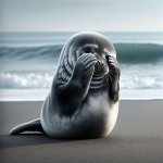 Seal covering eyes
