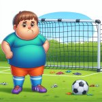 fat kid missing and easy open goal