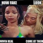 How fake look when real come at them
