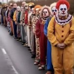 Clowns Lining Up template