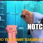 Do you want to explode? | NOTCH; DO YOU WANT TO EXPLODE? | image tagged in do you want to explode | made w/ Imgflip meme maker