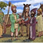 Elisha's servant lies to Naaman