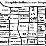 thespiderinthecorner bingo meme