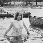 Cooling off in the Serpentine, Hyde Park, London 5JUL1969