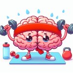 cartoon brain working out