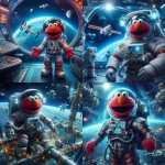 Elmo in space