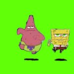 Patrick and SpongeBob running